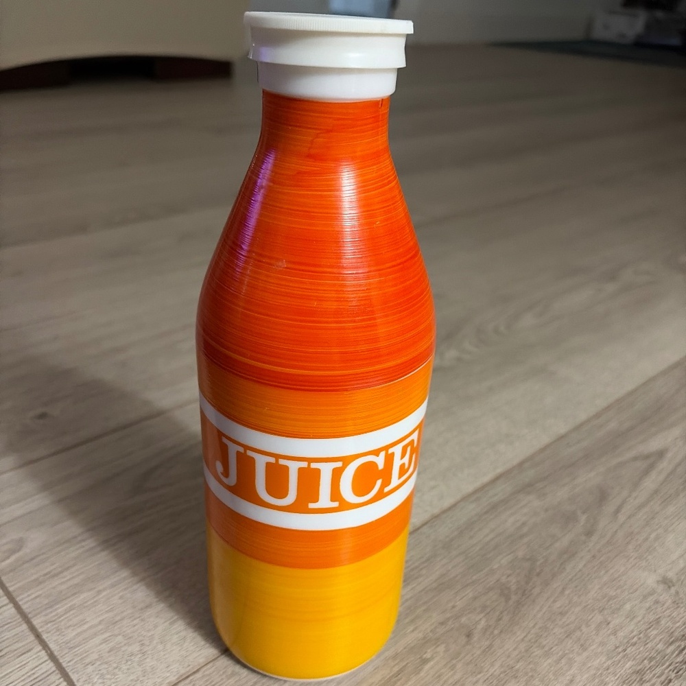 Rare Vintage Egizia Orange Striped Juice Bottle